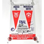 MANCHESTER UNITED; a reprinted small format poster for the European Cup Final 1968 versus Benfica,