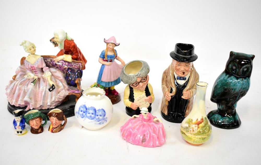 Various early/mid-20th century ceramics to include Royal Doulton Doultonville D6722 'Miss Studious,