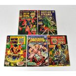 MARVEL COMICS; five comics including four Doctor Strange examples, numbered 156, 160, 161 and 166,