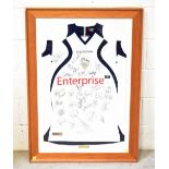 PRESTON NORTH END FC; a framed folded display of a 2007/8 team football shirt signed by the players,