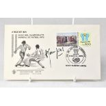 MARIO KEMPES; a 1978 first day cover bearing his signature.
