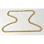 A 9ct gold rope twist necklace, length 46cm, approx 6.7g.