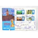ENGLAND WORLD CUP WINNERS 1966; a first day cover bearing numerous signatures,