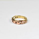 A vintage Welsh 9ct rose gold Clogau ring,