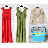 A quantity of mainly 1980s and 1990s vintage clothing, to include evening dresses, velvet dresses,