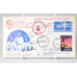 SPACE EXPLORATION; a 1969 first day cover bearing two signatures to the front,