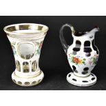 A 18th century Bohemian trumpet vase,
