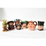ROYAL DOULTON; various character jugs to include 'John Peel', height 16cm, 'Falstaff', height 16cm,
