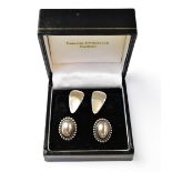 GEORG JENSEN; two pairs of Danish silver clip-on earrings, no.