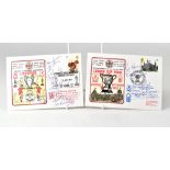 LIVERPOOL FOOTBALL CLUB; two first day covers, each bearing several signatures,