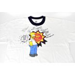 THE SIMPSONS; a T-shirt bearing inscription, doodle and the signature of Matt Groening,