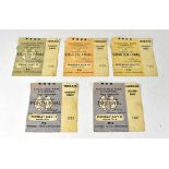 WORLD CUP 1966; five Jules Rimet Cup tickets for Goodison Park, Liverpool,