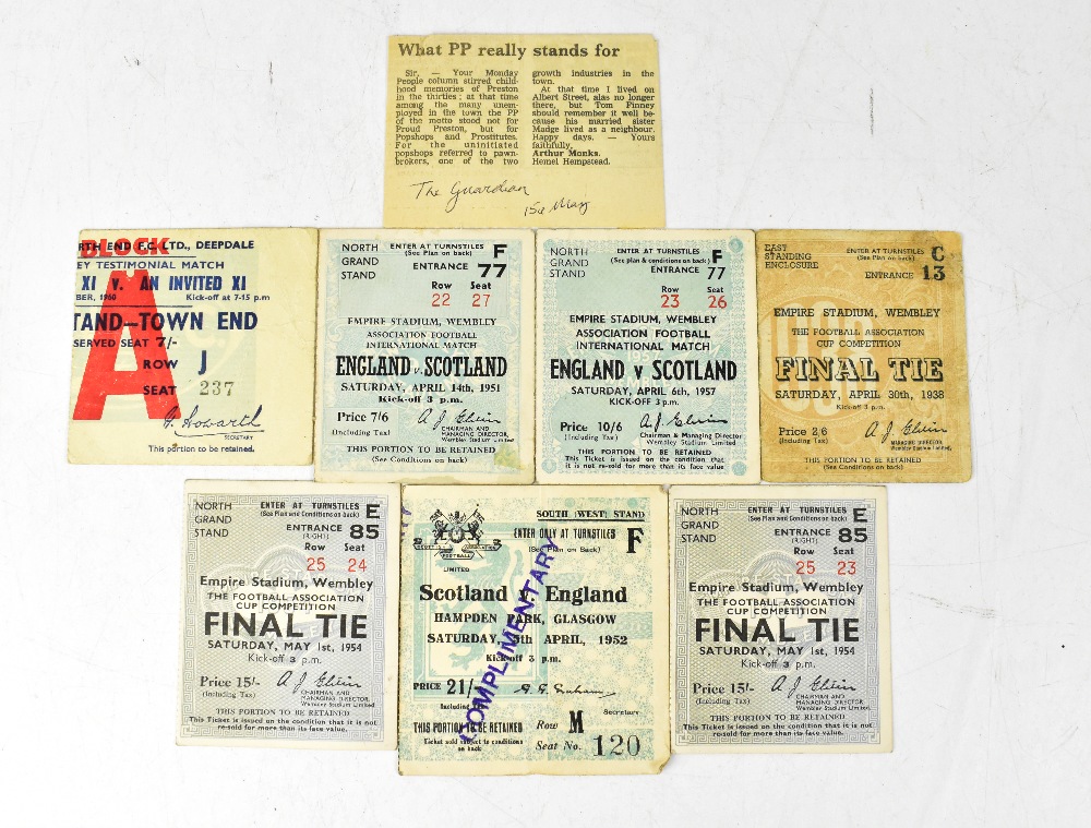 FOOTBALL a quantity of various vintage football ticket stubs to include