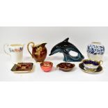 Various early/mid-20th century ceramics to include two Royal Doulton orange lustre tea bowls,