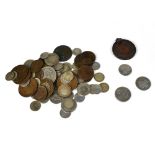 Various pre-decimal and 19th century coins to include a George III 17-87 silver shilling with semée