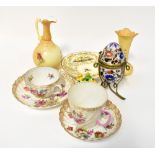 Various 19th and early 20th century floral decorated collectible porcelain,