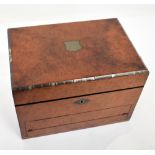 A late 19th/early 20th century maple and rosewood jewellery box/writing slope,