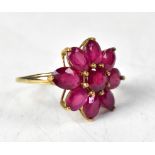 A 9ct gold and ruby ring,