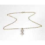 A 9ct gold elongated dainty link chain, length 45cm, approx 2g,