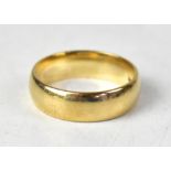 A 9ct hallmarked wide band ring, size V, approx 7.5g.