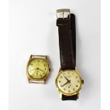 RECORD; a gentlemen's 9ct gold watch head,