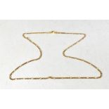 A 9ct gold flat figaro link chain, length approx 60cm, approx 8.2g.