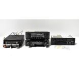 Four vintage car tape cassette players to include a boxed Hitachi CS-370, with operating guide,