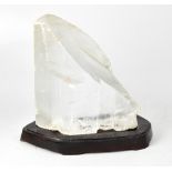 A large selenite gypsum specimen on stand, height approx 28cm.