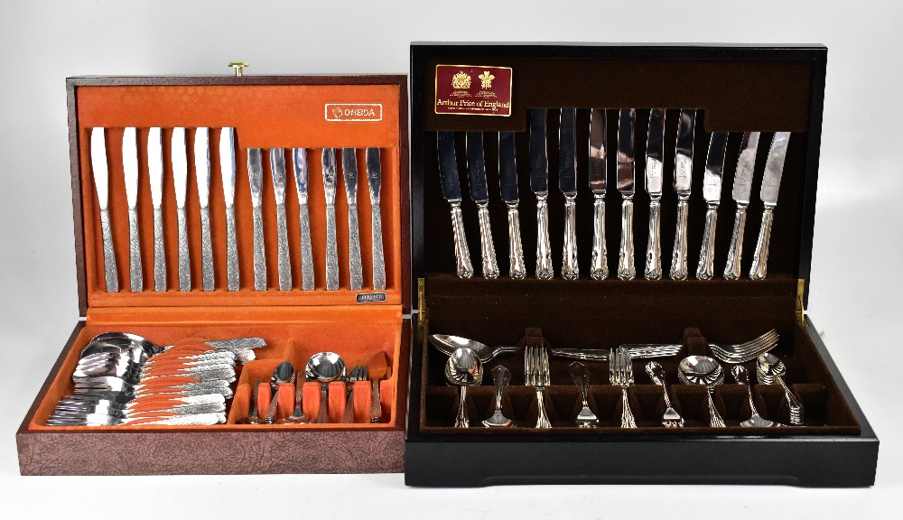 Two vintage cased cutlery sets comprising an Arthur Price approximately fifty-piece silver plated