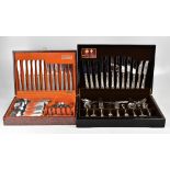 Two vintage cased cutlery sets comprising an Arthur Price approximately fifty-piece silver plated