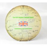 ENGLAND FOOTBALL 1970; a record bearing four signatures to the sleeve,
