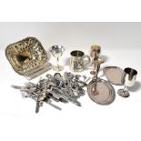 A quantity of silver plated items to include a five-piece tea set comprising teapot, coffee jug,