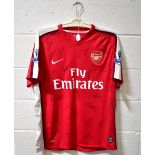 ARSENAL; a c2008 Nike football shirt, with 'Fabregas 4' verso,