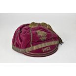 ENGLAND RUGBY; a 1922 England Rugby Cap given to Jack Price whilst playing for Wigan Rugby Club,