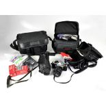 Various cameras and equipment to include a Pentax ME Super, in fabric carry case,