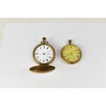 Two gold plated pocket watches to include a full hunter (af) and an open face example,