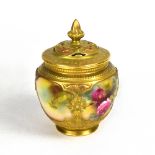 ROYAL WORCESTER; an early 20th century potpourri with pierced lid,