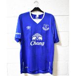 EVERTON FOOTBALL CLUB; a c2007/2008 Umbro football shirt, bearing several signatures.