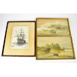 E H KRAUSE (active 1899); four watercolours comprising a pair of maritime scenes,