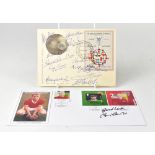 ENGLAND FOOTBALL; a 1966 first day cover bearing numerous signatures, including Alf Ramsey,
