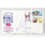 WORLD CUP 1966; a first day cover bearing several signatures including Pelé and Garrincha.