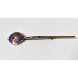 A vintage silver gilt cloisonné brooch d