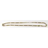 A 9ct yellow gold flat link necklace, ap