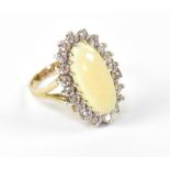 A 9ct yellow gold dress ring with large