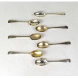 A set of seven Edwardian hallmarked silv