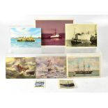 A quantity of maritime postcards and neg