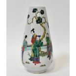 A 19th century Chinese tapered vase with polychrome figures,