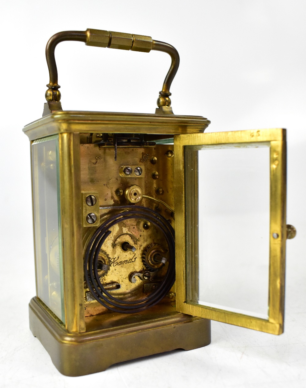 An early 20th century French brass carriage clock, - Bild 4 aus 7