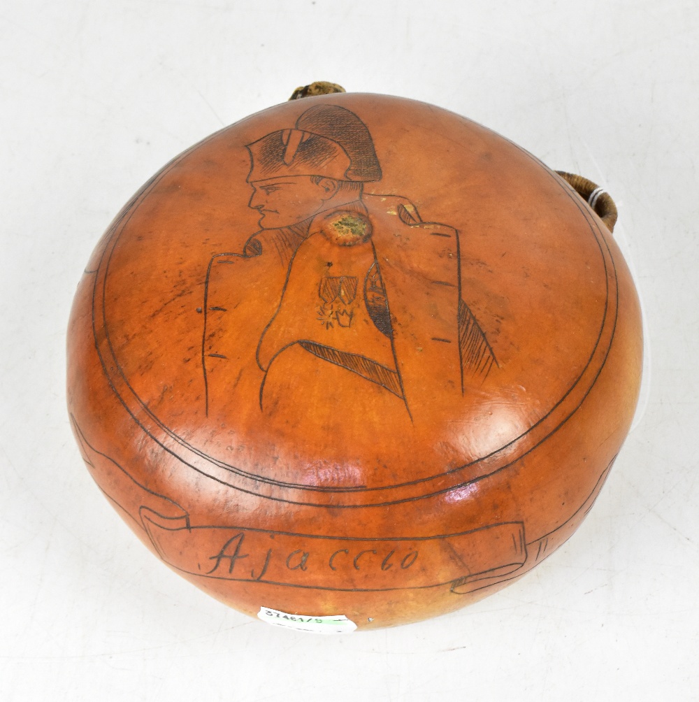 A 19th century Bugbear powder flask made