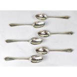 Six hallmarked silver teaspoons with bea